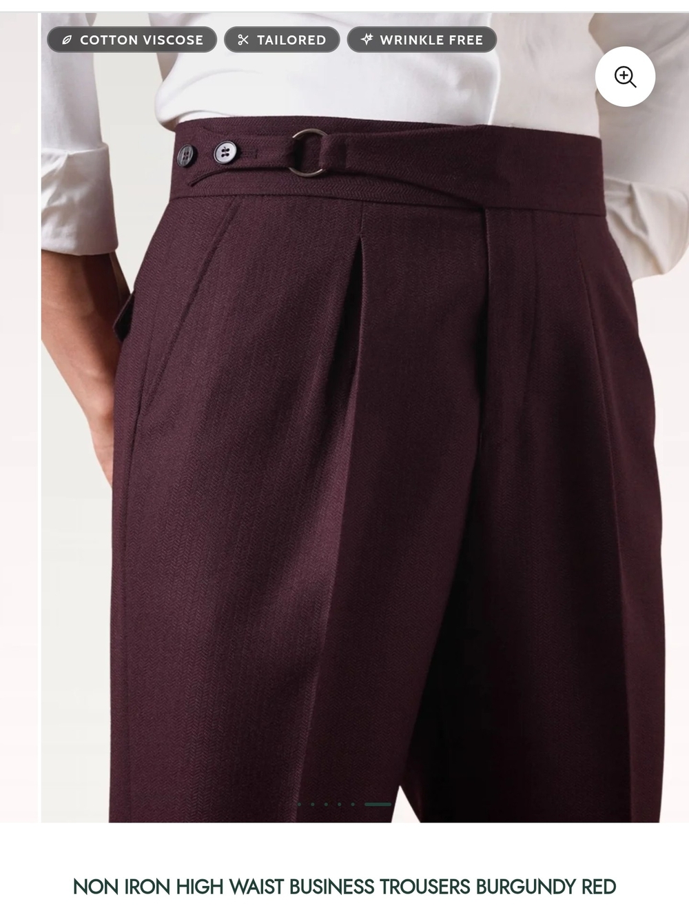 *Brand New Lovau High-Waist Men's Business Shorts in Burgundy Red